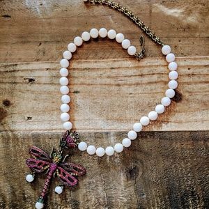 Heidi Daus Swarovski Crystal Dragon Fly necklace